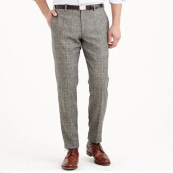 J. Crew Men's Ludlow Checkered English Wool Dress Slim Pants Size 33 x 32 - Picture 1 of 12